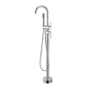 Saniverre Robinet mitigeur colonne sur pied MATY chrome brillant pour baignoire îlot -