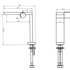 Bernstein Robinet mitigeur corps haut en noir pour lavabo ou vasque NT3220B