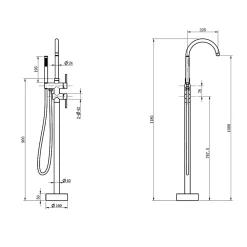 Colonne De Baignoire|Bellegno Robinet mitigeur de baignoire sur pied BAGNO noir mat