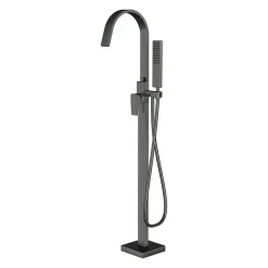 Robinet De Baignoire|Bernstein Robinet Mitigeur de baignoire design sur pieds 112x5x25cm (HxLxP) acier inoxydable et laiton - NT3311 2.0