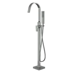 Robinet De Baignoire|Bernstein Robinet Mitigeur de baignoire design sur pieds en acier inoxydable et laiton pour salle de bain - H. 111,6cm - NT3311 2.0 - Chrome