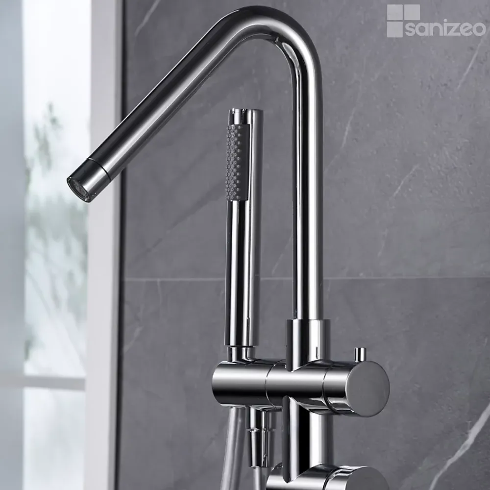 Imex Robinet Mitigeur de Baignoire sur Pied Chrome CORCEGA BBECO1