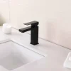 Luxury Bain Robinet, mitigeur de lavabo pour salle de bain carré (Noir) LuxuryBain