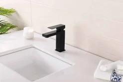 Luxury Bain Robinet, mitigeur de lavabo pour salle de bain carré (Noir) LuxuryBain
