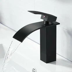 Deko Robinet mitigeur de lavabo - Robinet de salle de bain Robinet cascade monotrou Robinet mitigeur de lavabo