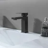 Robinet Lavabo Et Vasque|Luxury Bain Robinet, mitigeur de lavabo pour salle de bain carré (Gris brossé) LuxuryBain