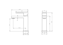 Robinet Lavabo Et Vasque|Luxury Bain Robinet, mitigeur de lavabo pour salle de bain carré (Gris brossé) LuxuryBain