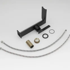 Robinet Lavabo Et Vasque|Saniverre Robinet mitigeur haut CEZIO XL bec cascade chrome Noir mat -