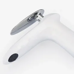 Robinet Lave-Mains|Kroos Robinet mitigeur lavabo haut moderne Blanc - Castor