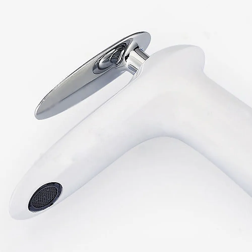 Robinet Lave-Mains|Kroos Robinet mitigeur lavabo haut moderne Blanc - Castor
