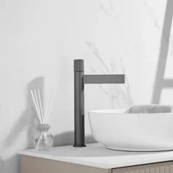 Robinet Lave-Mains|Kroos Robinet mitigeur lavabo haut Gun métal - Sham