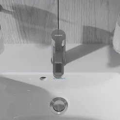 Robinet Lavabo Et Vasque|Duravit Robinet mitigeur monocommande lavabo laiton Chrome, Sans Garniture de vidage ni Tirette - Taille S 14x4x15cm - B.2
