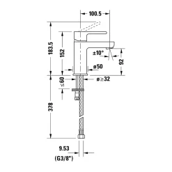 Robinet Lavabo Et Vasque|Duravit Robinet mitigeur monocommande lavabo laiton Chrome, Sans Garniture de vidage ni Tirette - Taille S 14x4x15cm - B.2
