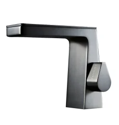 Robinet Lave-Mains|Bernstein Robinet mitigeur pour lavabo ou vasque NT7320 effet cascade - noir mat, gun métal ou blanc mat Noir