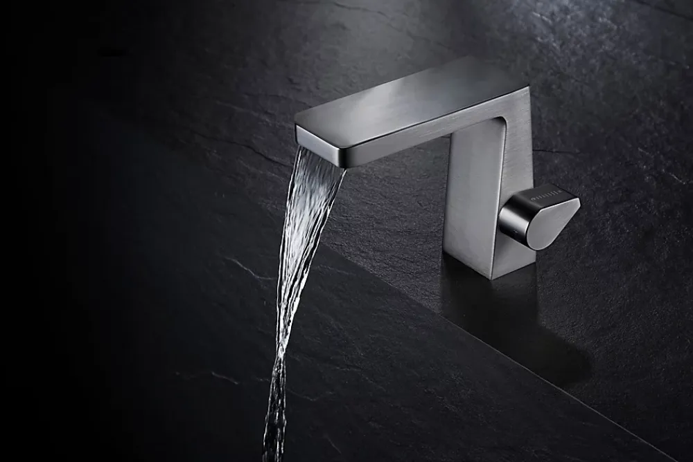 Bernstein Robinet mitigeur pour lavabo ou vasque NT7320 effet cascade - noir mat, gun métal ou blanc mat Gun métal