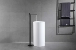 Robinet Lave-Mains|Bernstein Robinet mitigeur sur pied pour lavabo totem 8046 - chrome ou noir mat Noir mat