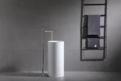 Robinet Lave-Mains|Bernstein Robinet mitigeur sur pied pour lavabo totem 8046 - chrome ou noir mat Chrome