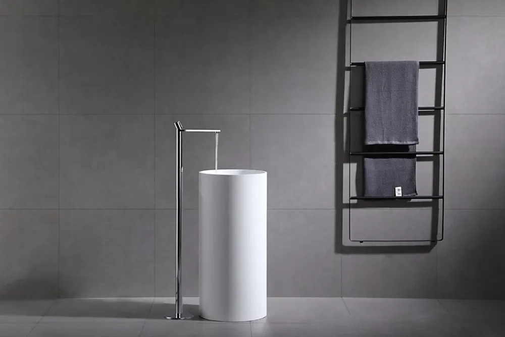 Robinet Lave-Mains|Bernstein Robinet mitigeur sur pied pour lavabo totem 8046 - chrome ou noir mat Chrome