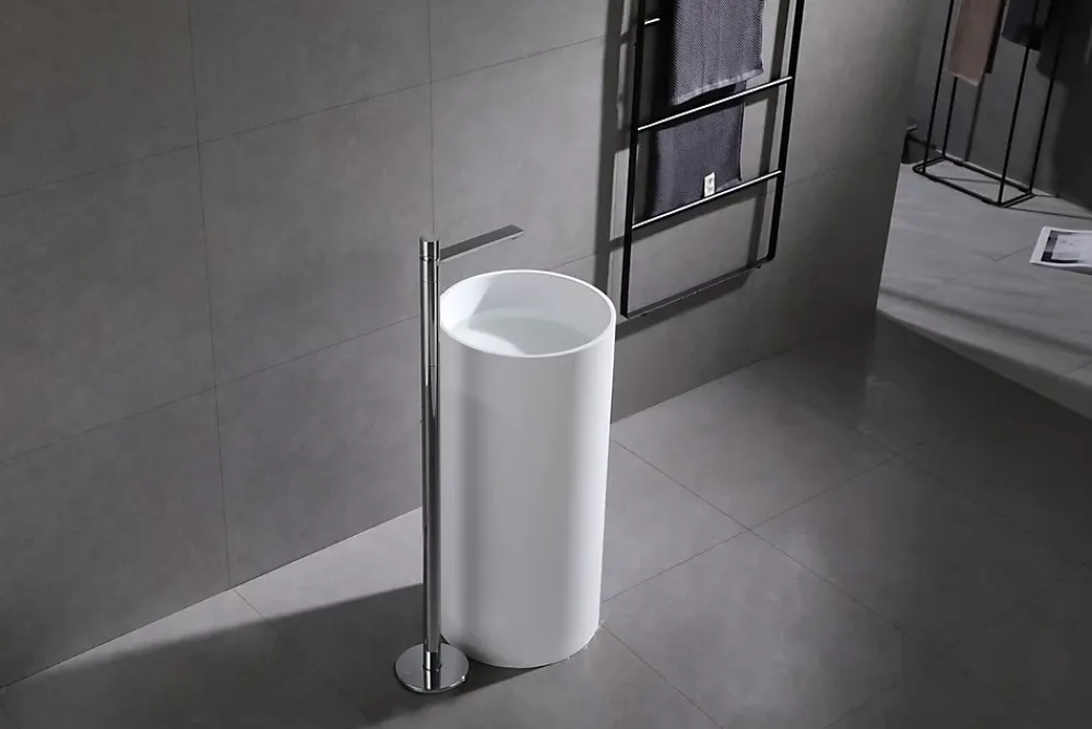 Robinet Lave-Mains|Bernstein Robinet mitigeur sur pied pour lavabo totem 8046 - chrome ou noir mat Chrome