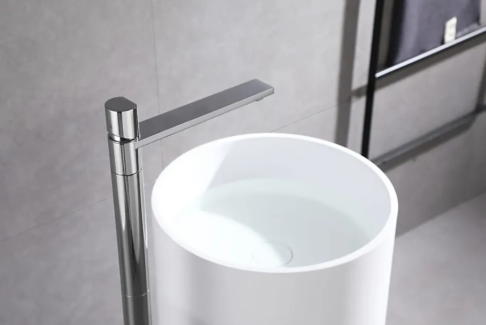 Robinet Lave-Mains|Bernstein Robinet mitigeur sur pied pour lavabo totem 8046 - chrome ou noir mat Chrome