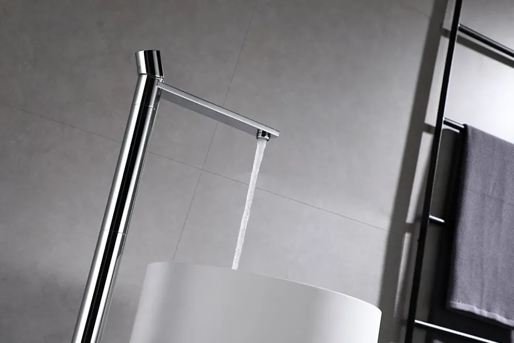 Robinet Lave-Mains|Bernstein Robinet mitigeur sur pied pour lavabo totem 8046 - chrome ou noir mat Chrome