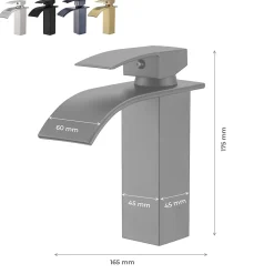 Saniverre Robinet mitigeur TIBRE bec cascade extra-plat or brossé -