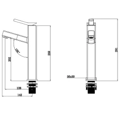 Robinet Lave-Mains|Kroos Robinet mitigeur vasque avec bec extractible Doré brossé - Graffias