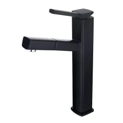 Robinet Lave-Mains|Kroos Robinet mitigeur vasque avec bec extractible Noir- Graffias