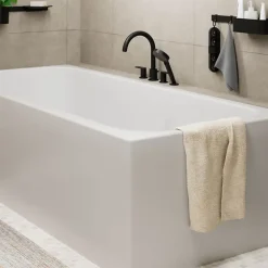 Robinet De Baignoire|Hansgrohe Robinet mélangeur bain douche 4 trous Vernis Blend noir mat