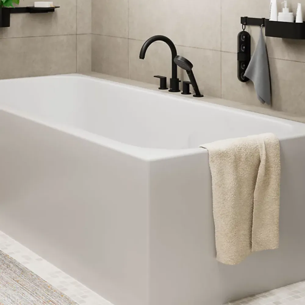 Robinet De Baignoire|Hansgrohe Robinet mélangeur bain douche 4 trous Vernis Blend noir mat