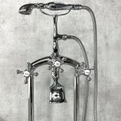 Robinet De Baignoire|Kroos Robinet mélangeur de bain sur pied Chromé - Maddalena