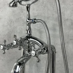 Robinet De Baignoire|Kroos Robinet mélangeur de bain sur pied Chromé - Maddalena