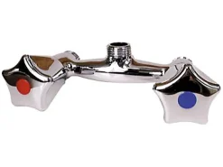 Robinet De Douche|Noyon et Thiebault Robinet mélangeur mural pour douche entraxe 100 mm Mâle 15 x 21 en laiton chromé