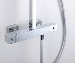 Bernstein Robinet pour lavabo vasque et évier design en laiton peu bruyant et économe en eau - H. 21,5cm - Chrome