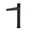 Bernstein Robinet pour lavabo vasque et évier design en laiton peu bruyant et avec aérateur économie d'eau - H. 31cm - Noir mat