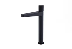 Bernstein Robinet pour lavabo vasque et évier design en laiton peu bruyant et avec aérateur économie d'eau - H. 31cm - Noir mat