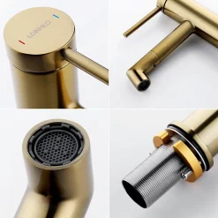 Lonheo Max Robinet Salle de Bain Bec Rotation à 360, Mitigeur lavabo Robinet lavabo, Froide/Chaude