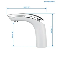 Robinet Lavabo Et Vasque|Homelody Robinet Salle de Bain Blanc Mitigeur de Lavabo En Laiton de Qualité Robinetterie pour Lavabo Hauteur sous Bec 125mm