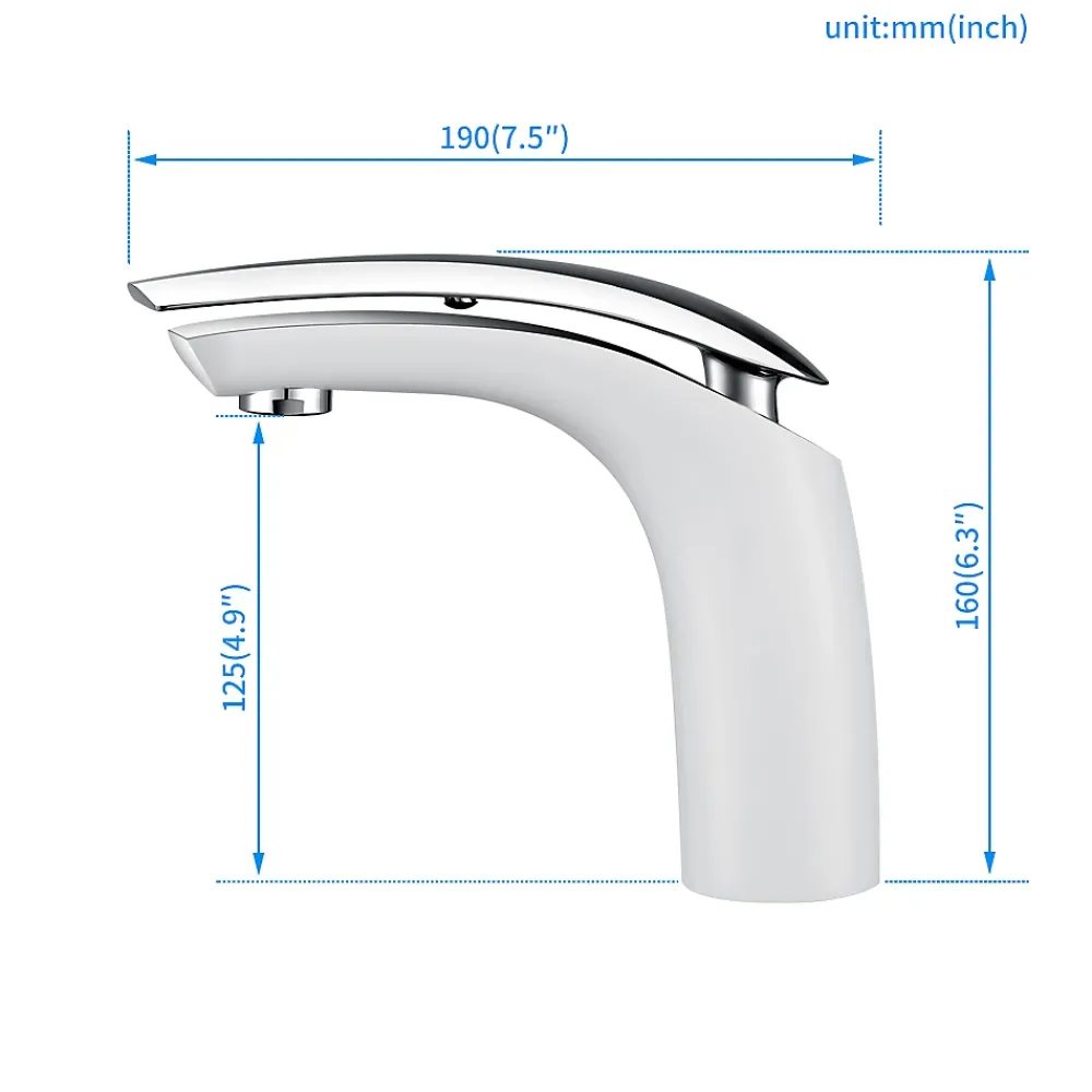 Robinet Lavabo Et Vasque|Homelody Robinet Salle de Bain Blanc Mitigeur de Lavabo En Laiton de Qualité Robinetterie pour Lavabo Hauteur sous Bec 125mm