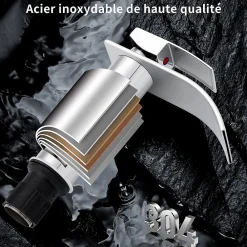 Homelody Robinet Salle de Bain Cascade Mitigeur de Lavabo Design Moderne pour Vasque Chromé en Inox