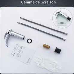 Homelody Robinet Salle de Bain Cascade Mitigeur de Lavabo Design Moderne pour Vasque Chromé en Inox