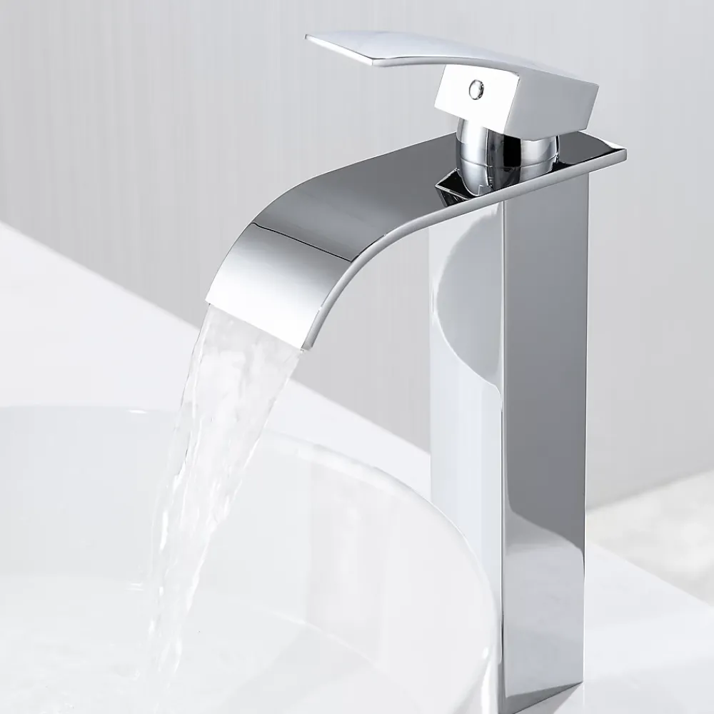 Auralum Max Robinet Salle de Bain Cascade Moderne, Mitigeur de Lavabo - Sortie Douce Sans Éclaboussures