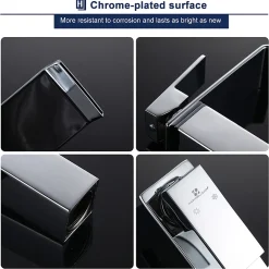 Homelody Robinet Salle de Bain Cascade Robinet de Lavabo en Laiton Mitigeur de Salle de Bain Chromé Forme Carré