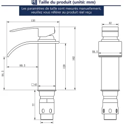 Homelody Robinet Salle de Bain Cascade Mitigeur de Lavabo en Laiton Robinet à Deux Voies Chromé