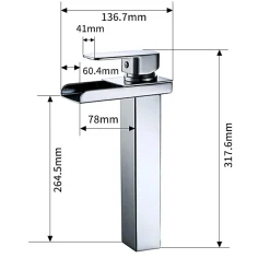 Robinet Lavabo Et Vasque|Homelody Robinet Salle de Bain Cascade Haut Mitigeur pour Vasque Chromé Robinet Design Moderne Corps en Acier Inox