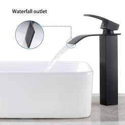 Robinet Lavabo Et Vasque|Auralum Max Robinet Salle de Bain Cascade Moderne, Mitigeur de Lavabo - Sortie Douce Sans Éclaboussures