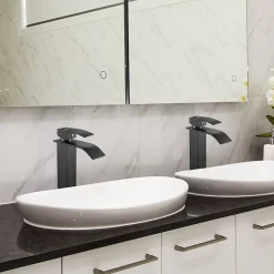 Robinet Lavabo Et Vasque|Auralum Max Robinet Salle de Bain Cascade Moderne, Mitigeur de Lavabo - Sortie Douce Sans Éclaboussures