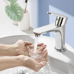 Robinet Lavabo Et Vasque|Homelody Robinet Salle de Bain Chromé Mitigeur de Lavabo à Deux Voies pour Salle de Bain Robinet Lavabo en Acier Inox