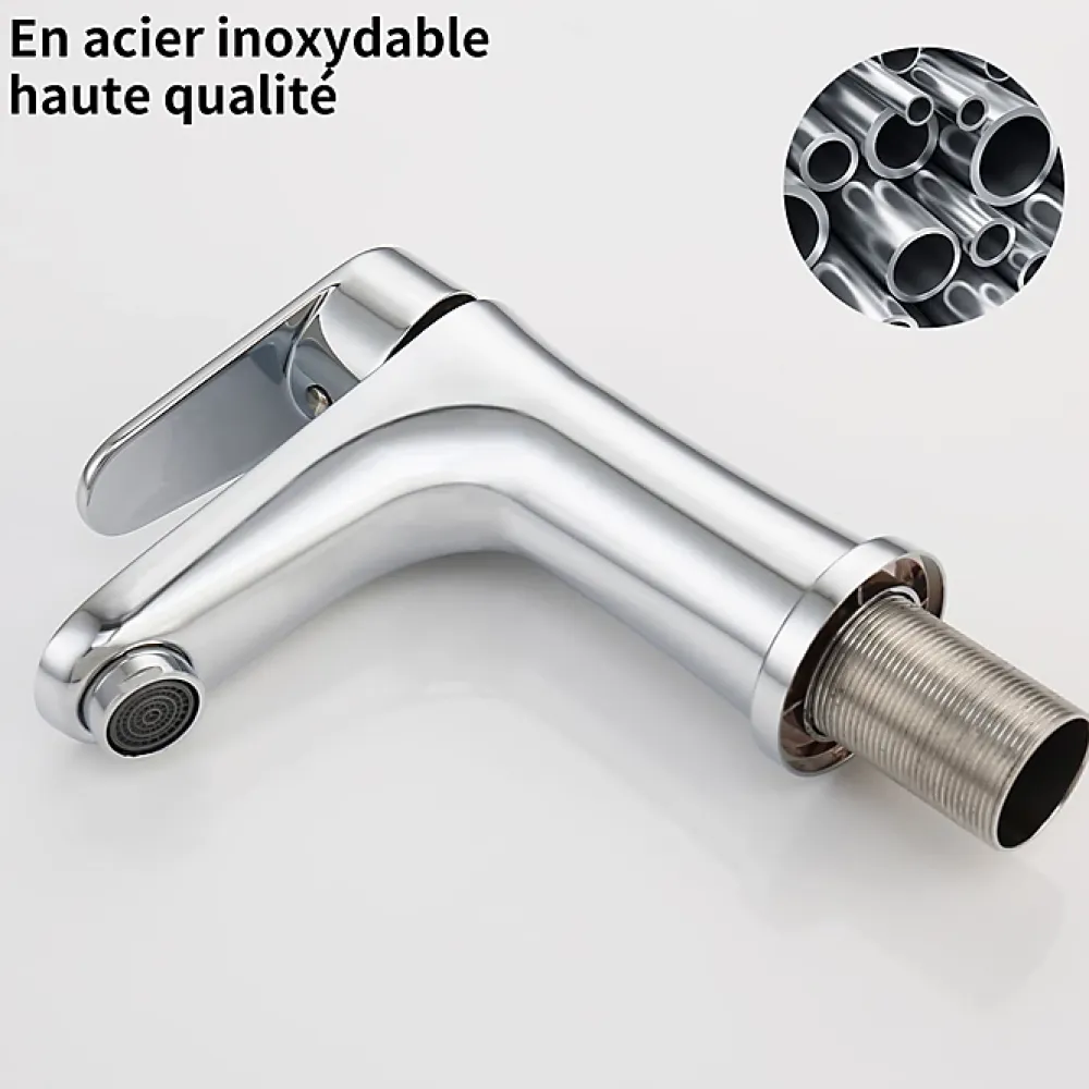 Robinet Lavabo Et Vasque|Homelody Robinet Salle de Bain Chromé Mitigeur de Lavabo à Deux Voies pour Salle de Bain Robinet Lavabo en Acier Inox