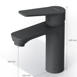 Robinet Lavabo Et Vasque|Am.Pm Europe Robinet Salle de Bain Mitigeur lavabo avec bonde clic clac, Noir, taille S, FTA82122 AM.PM